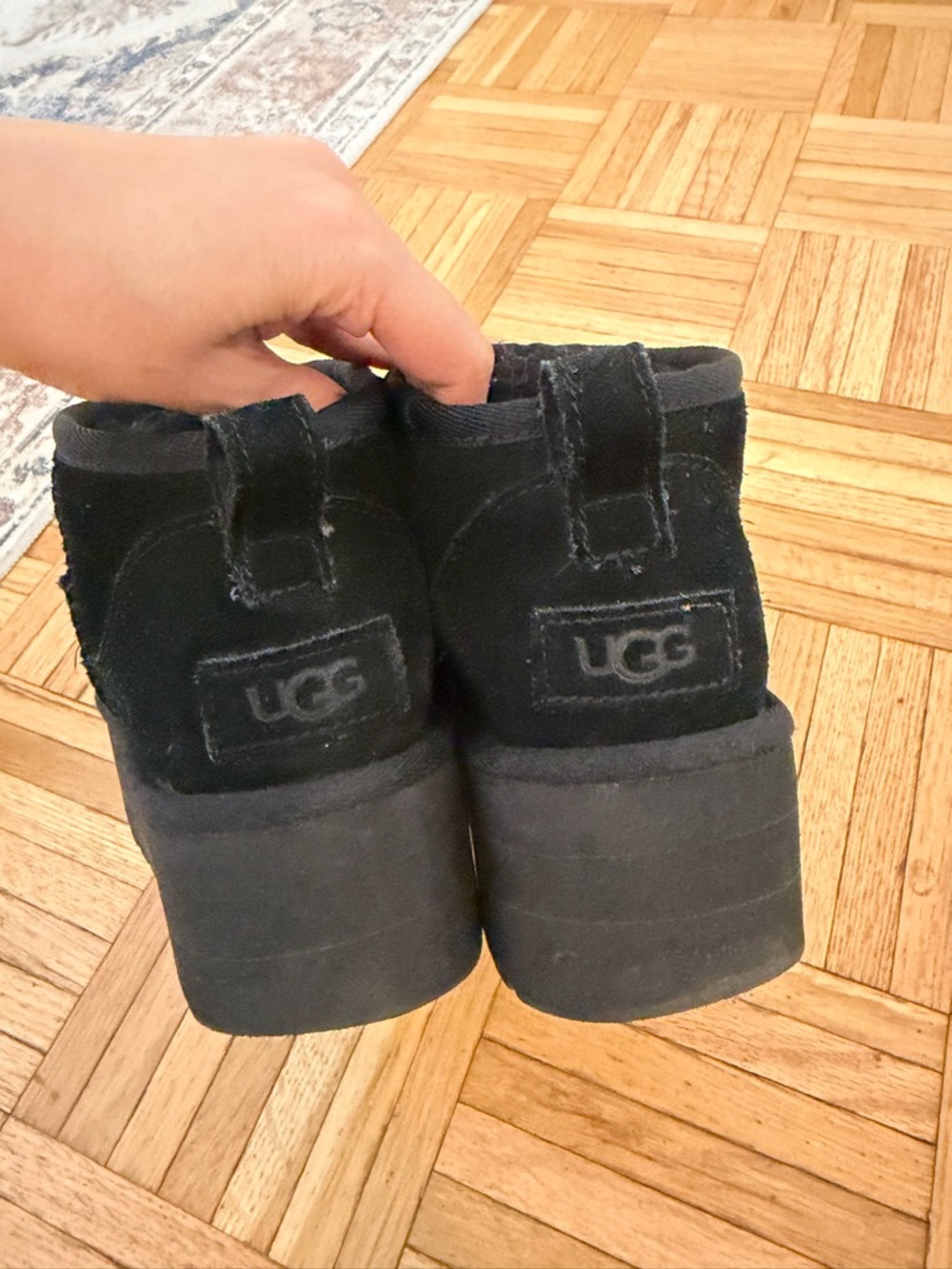 UGG Black Shearling-Lined Short Boots
